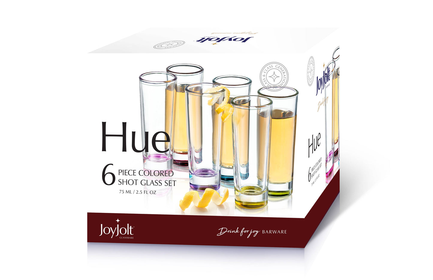 Hue Colored Shot Glasses, Colorful Party Shooter Glasses