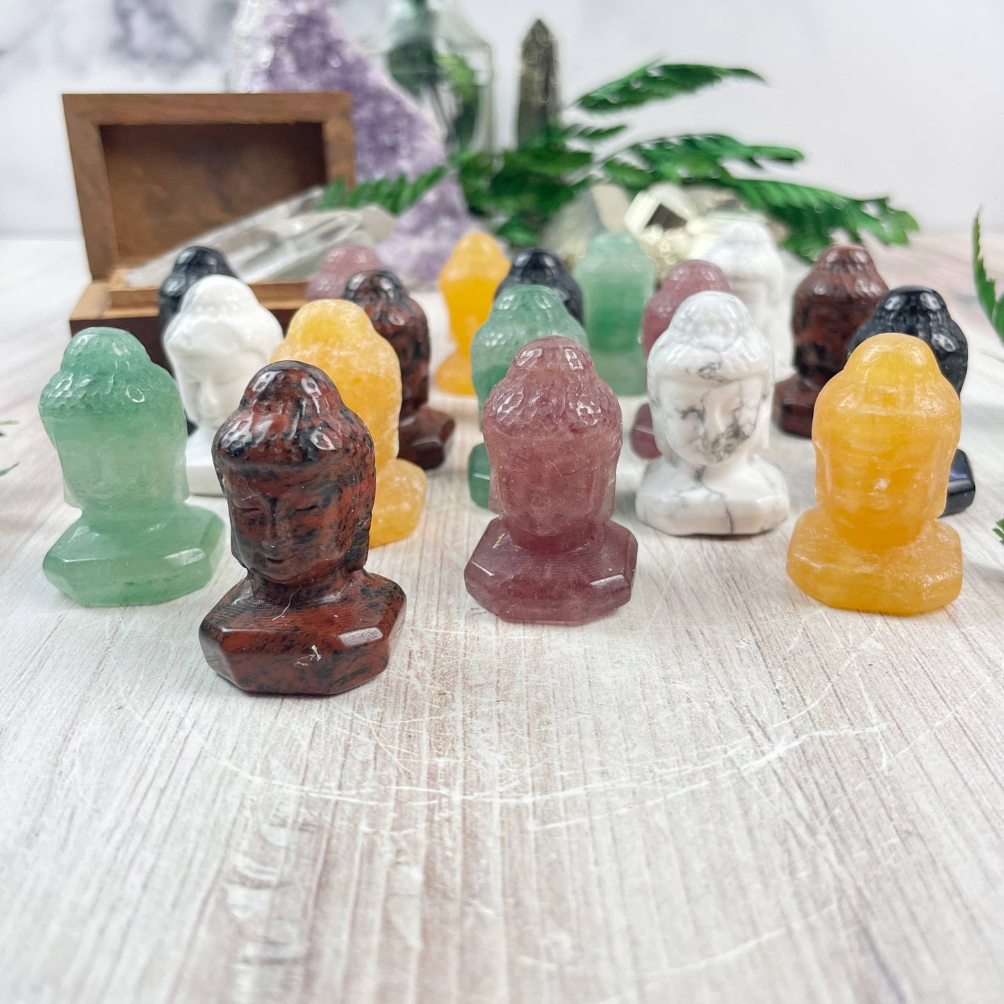 Crystal Buddha Carving: Green Aventurine