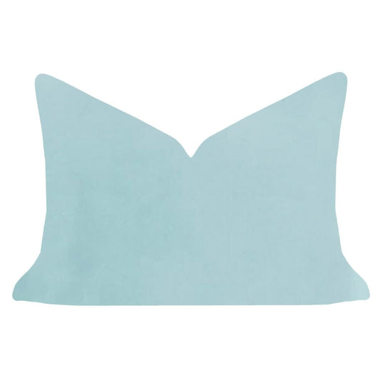 Spa Blue 14x20 Solid Velvet Pillow: 14" x 20" Lumbar