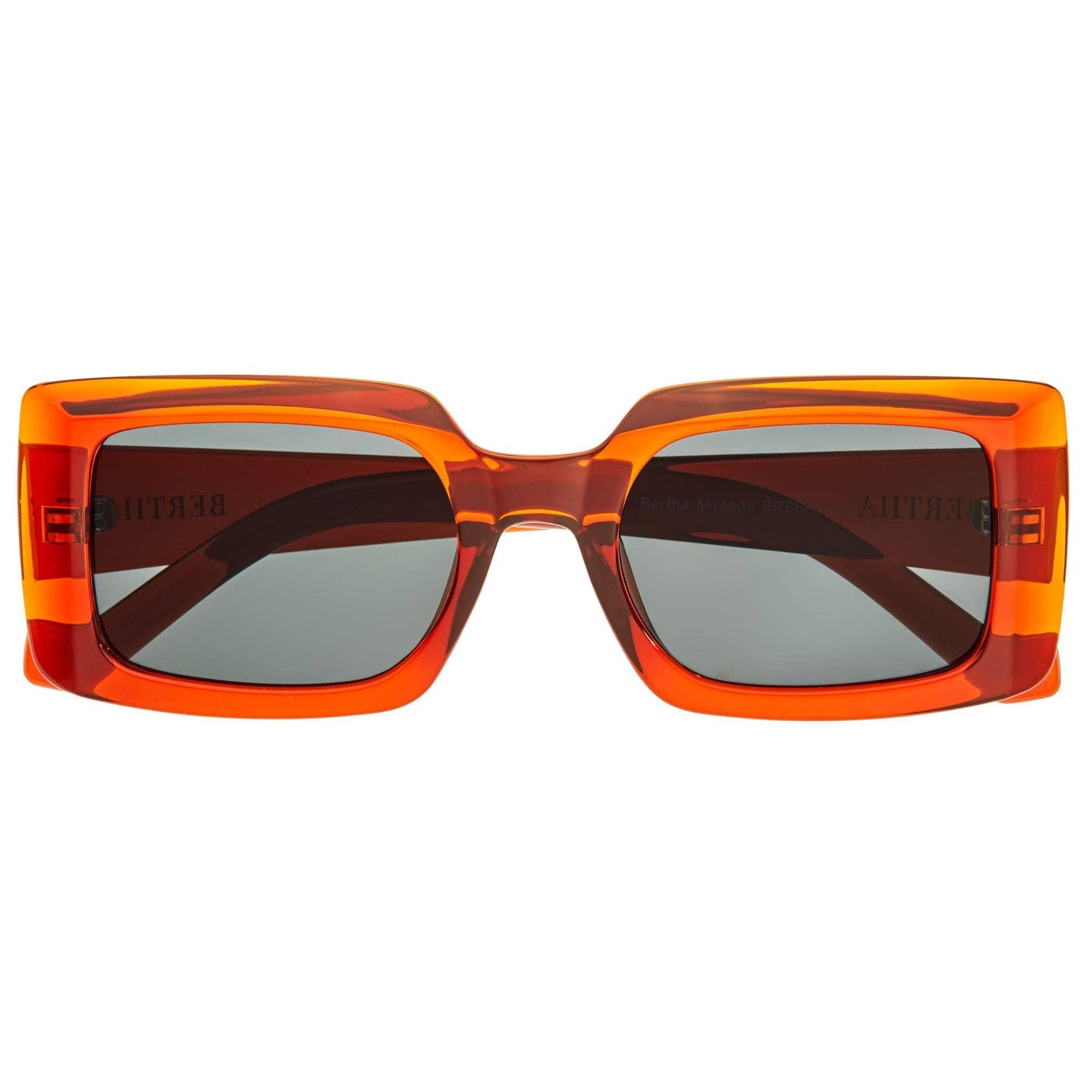 Bertha Miranda Polarized Square Sunglasses: Tortoise/Black