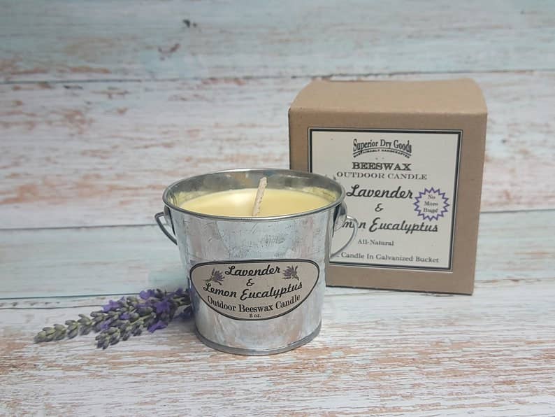 Beeswax Outdoor Candle w/Lavender & Lemon Eucalyptus