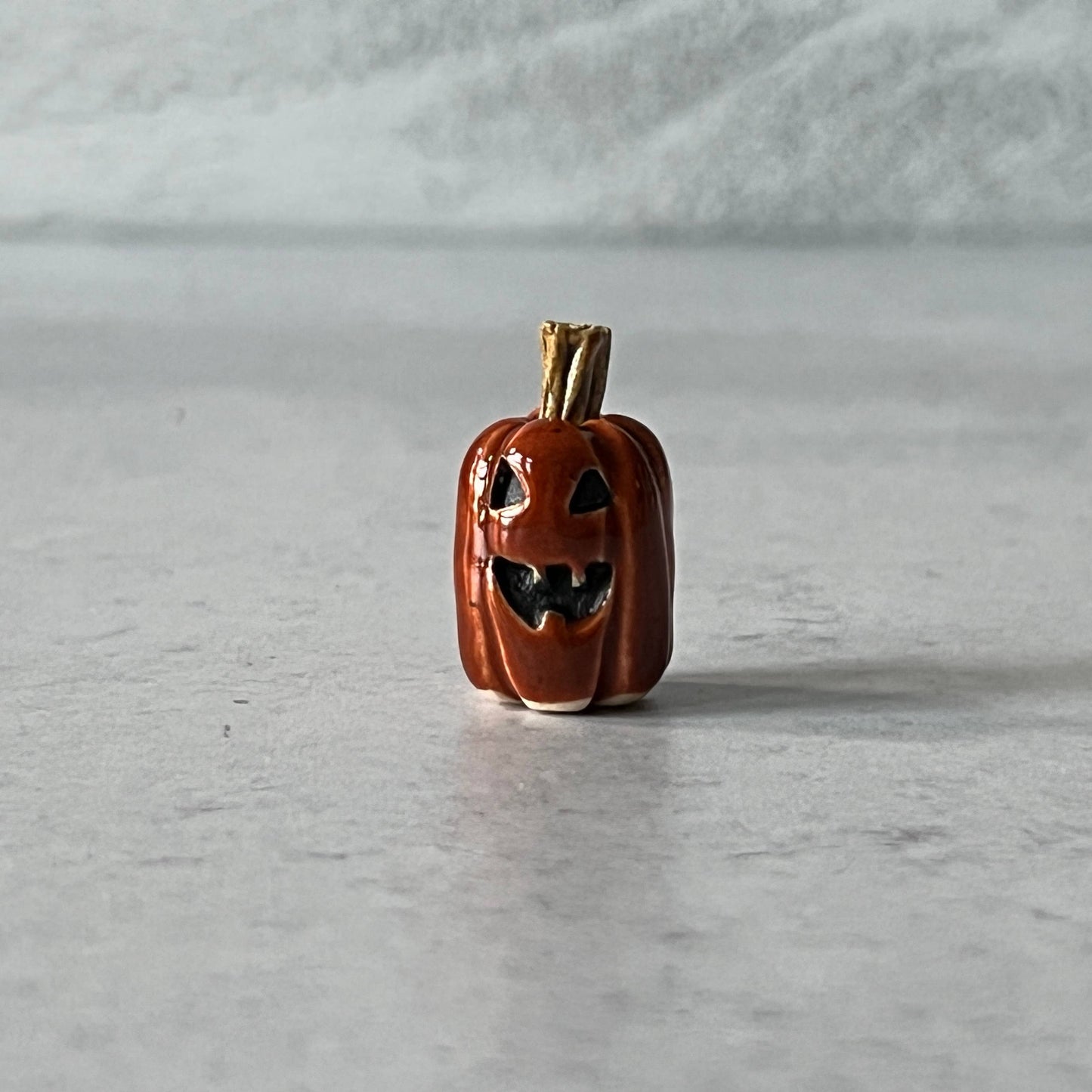 Mini Ceramic Jack-O-Lantern: Teal