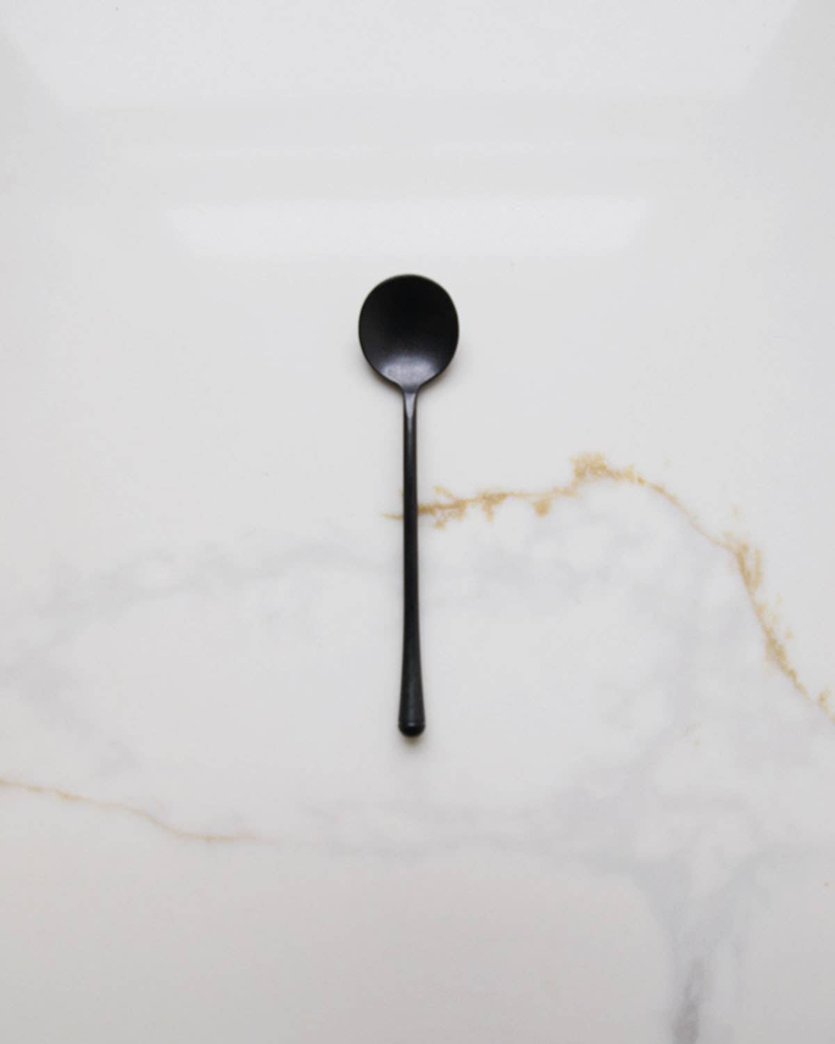 Black Modern Matte Spoons: Long Spoon