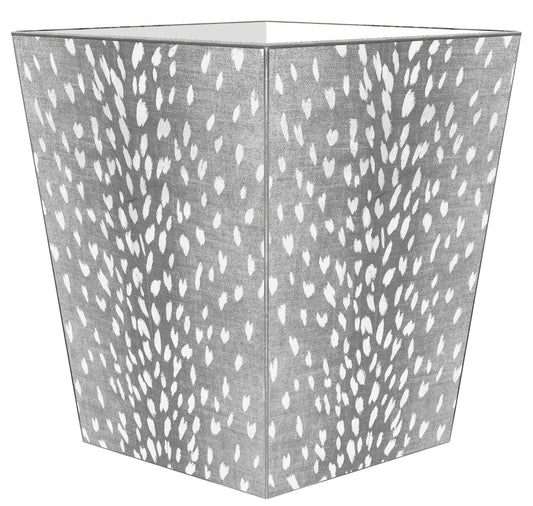 WB8977- Grey  Antelope Wastepaper Basket: Flat Top