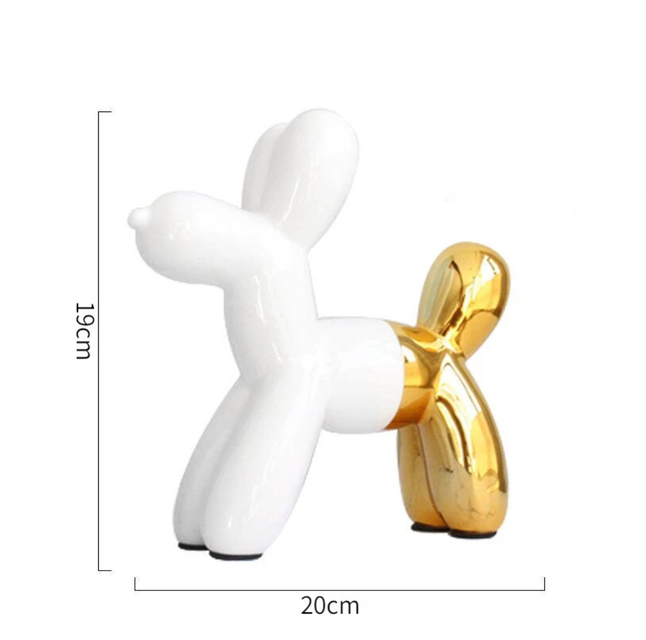 Creative Balloon Dog Decoration Table Ornaments: White-Gold