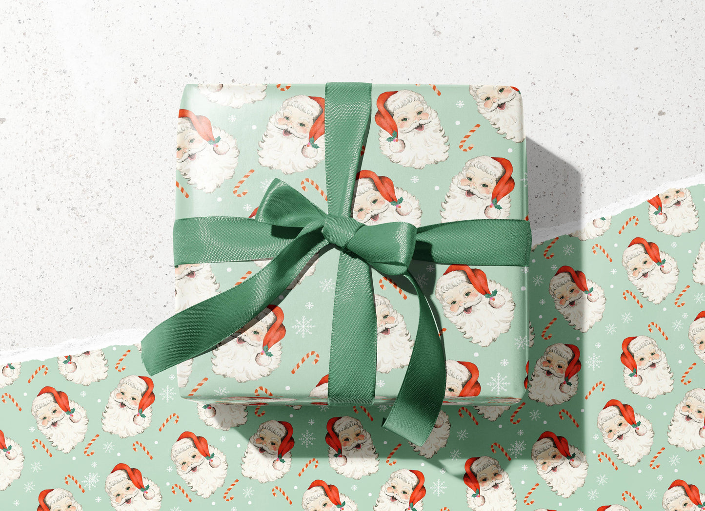 Christmas Santa's - Holiday Wrapping Paper - 3 Sheet Roll