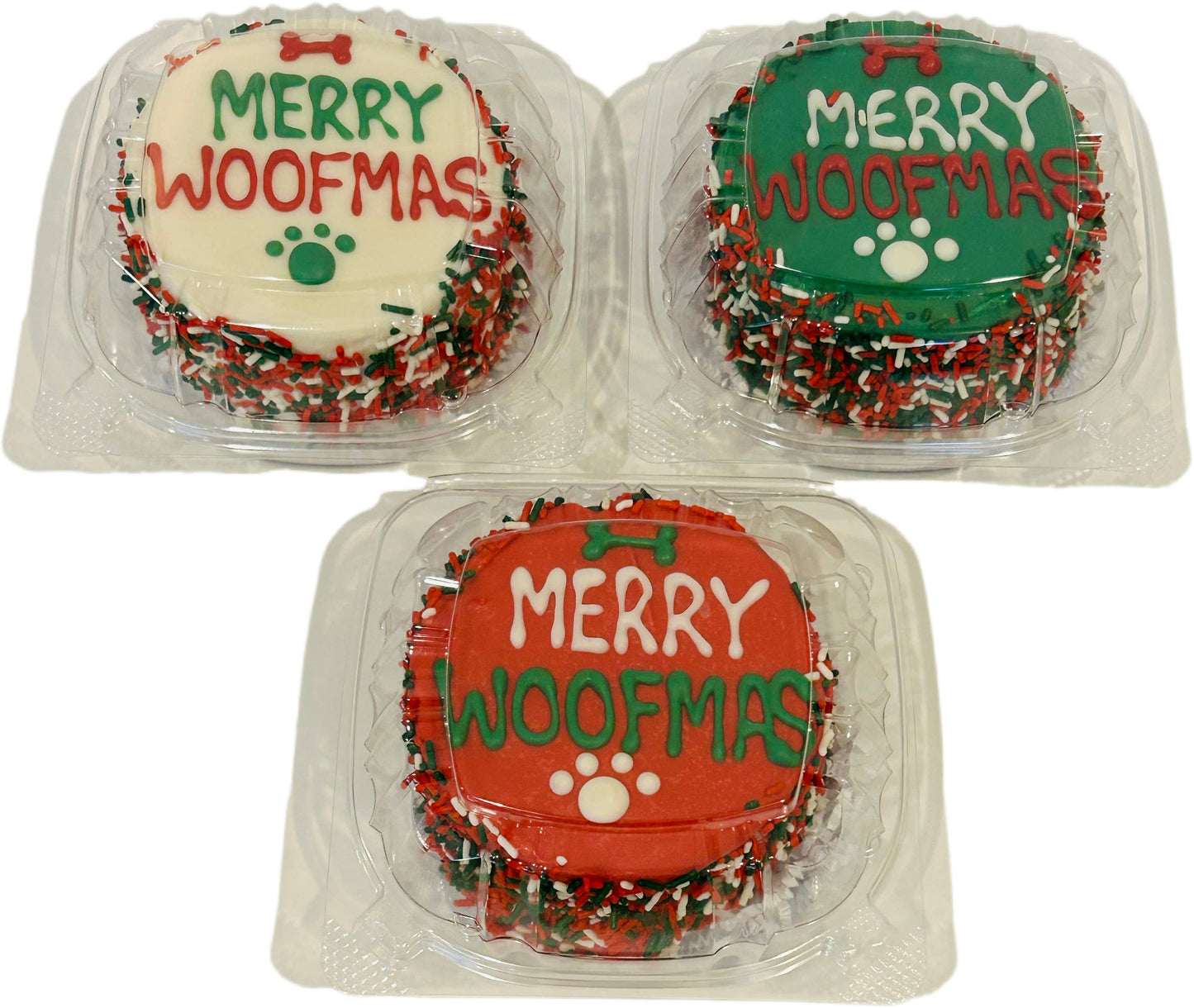 Christmas Sprinkle Doggie Cakes