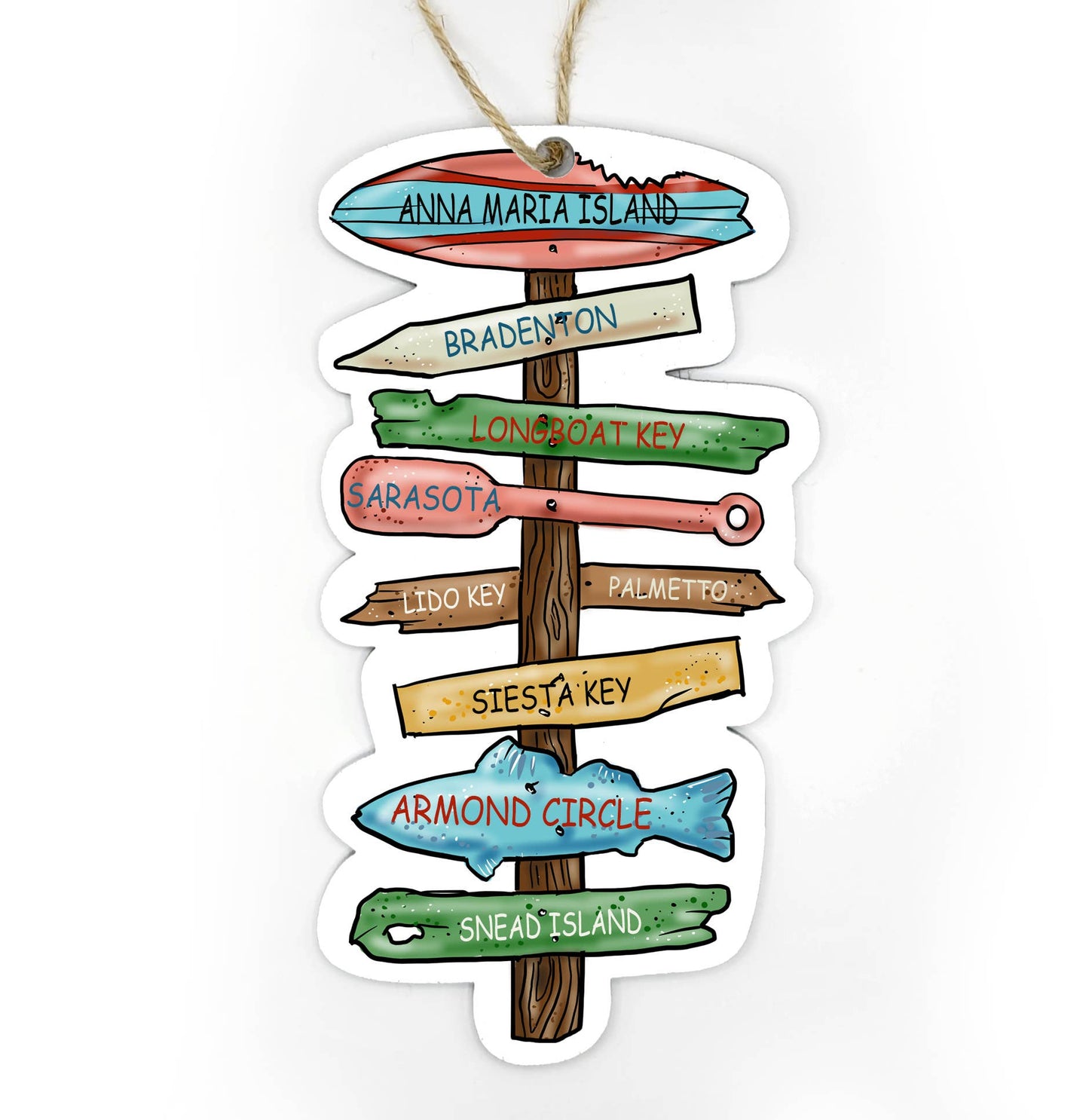 Wood Ornament- Driftwood Sign