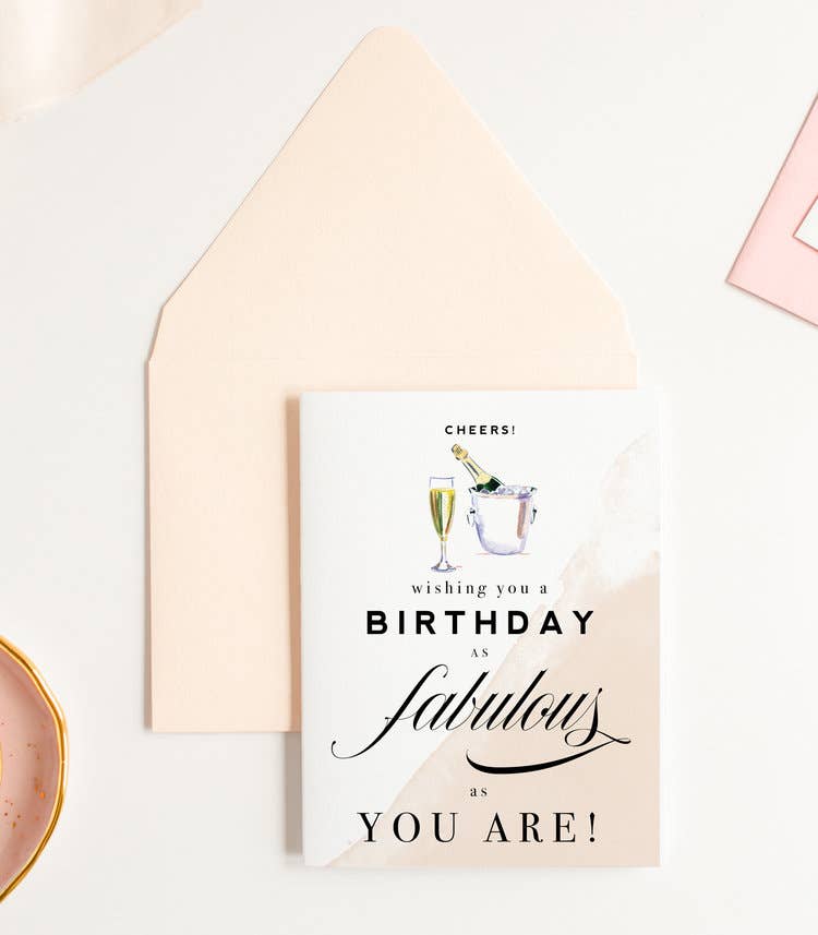 Cheers! Fabulous Champagne Birthday Greeting Card