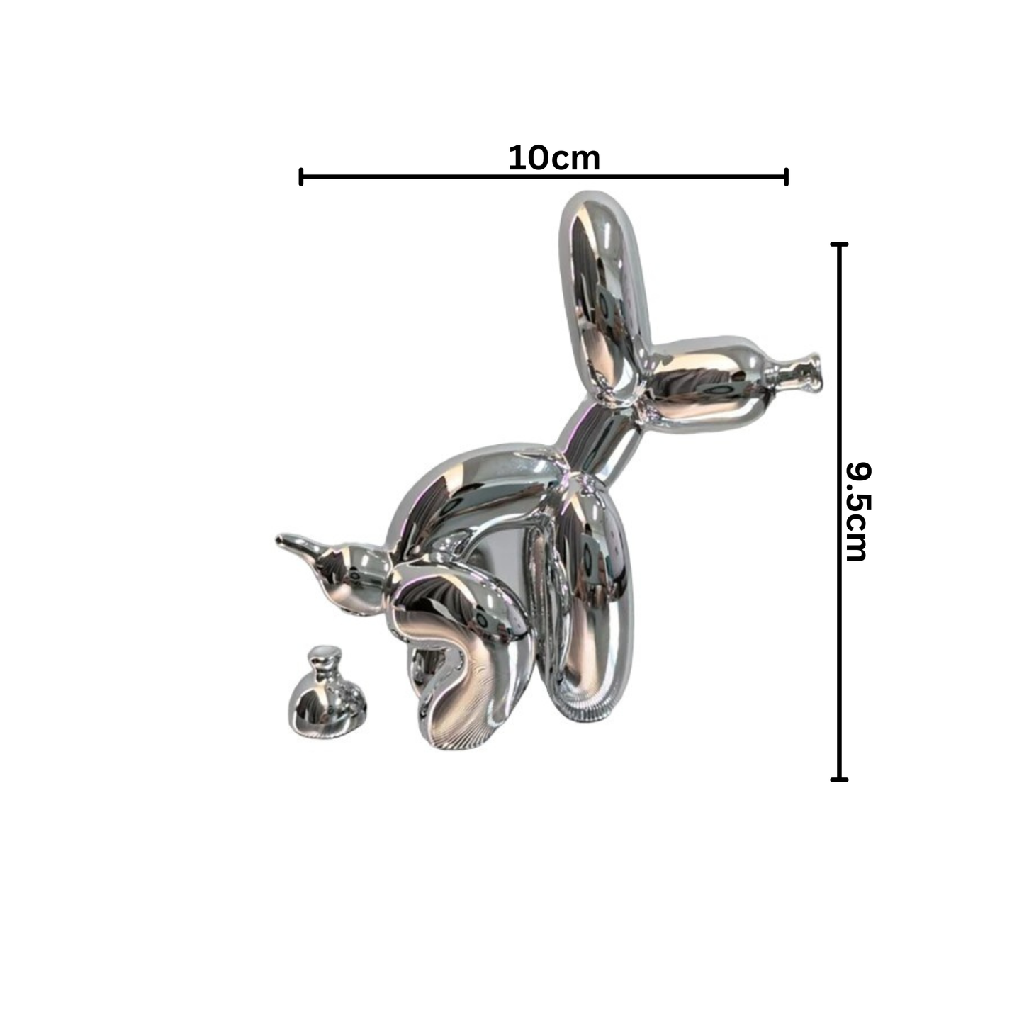 Mini Resin Balloon Dog Ornament: Blue