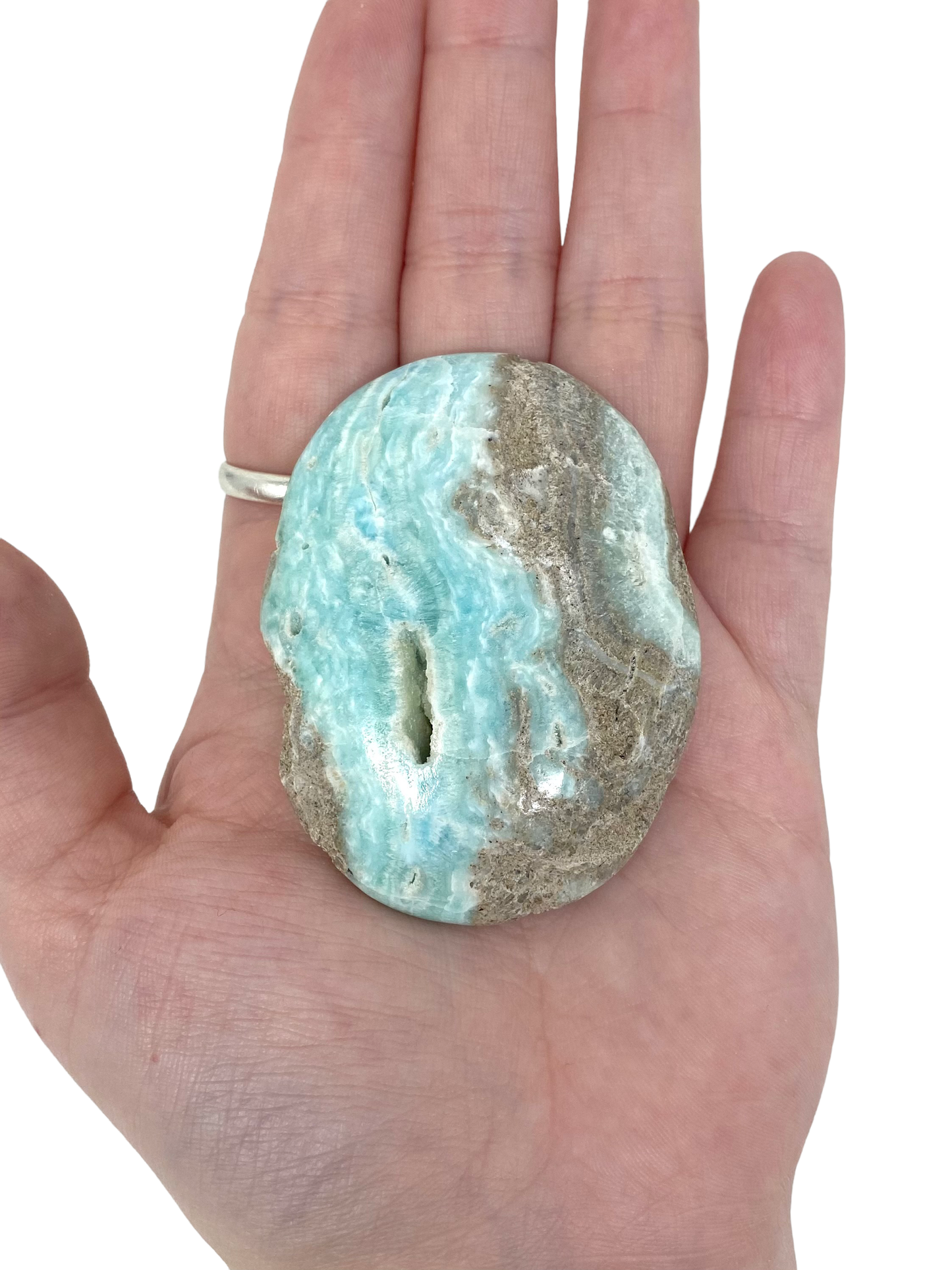 Blue Caribbean Calcite Palm Stones