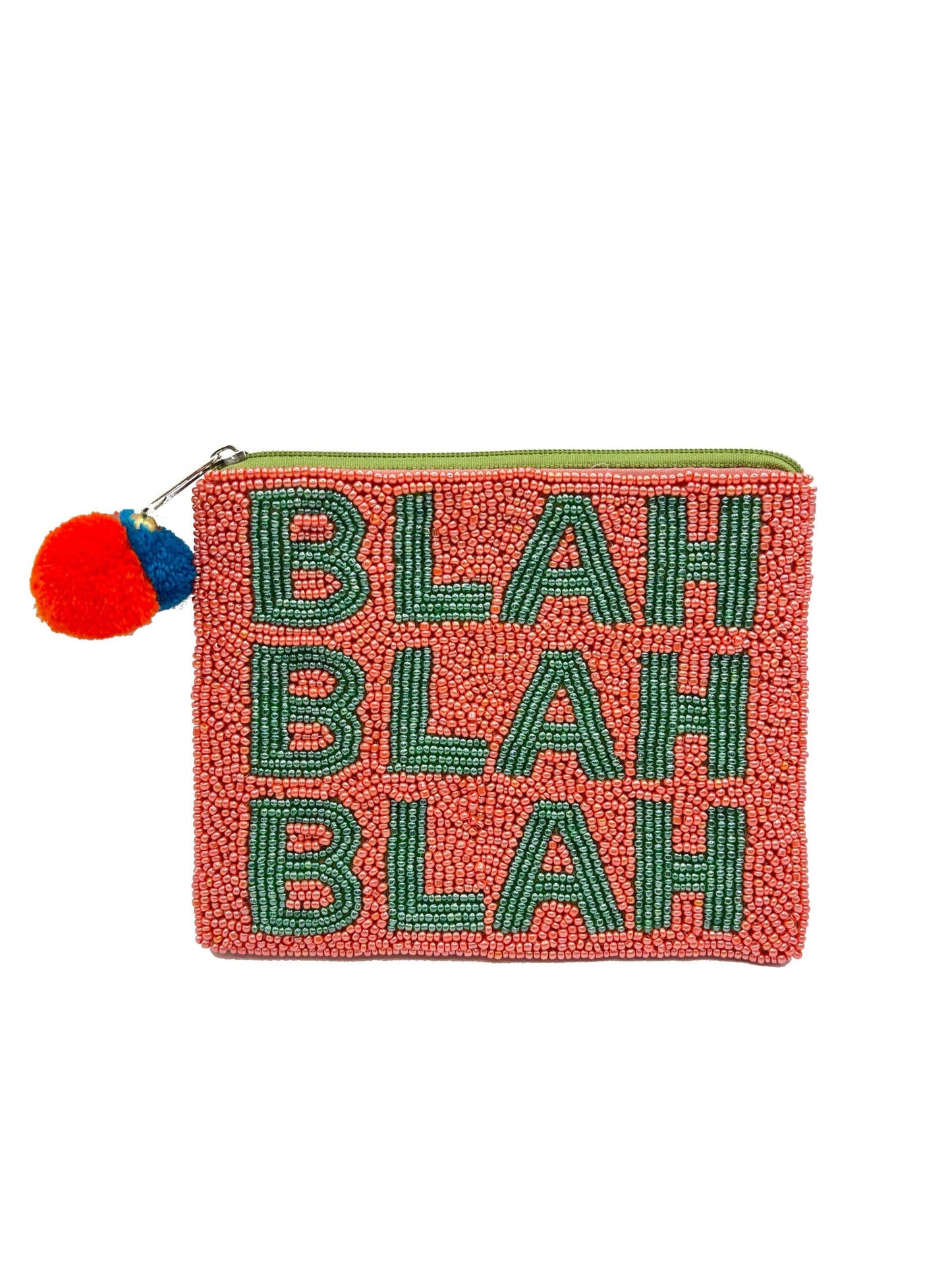 Blah Blah Blah Beaded Coin Purse