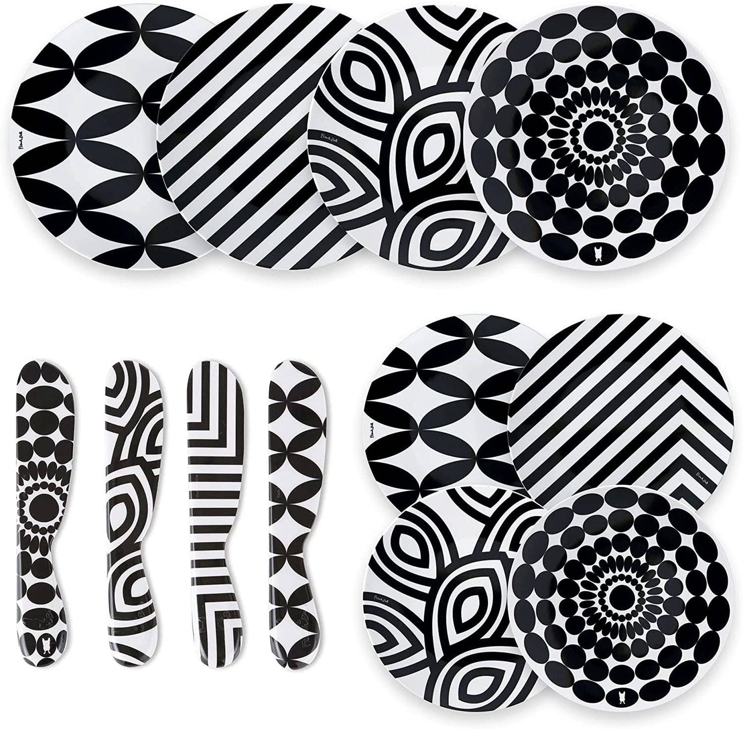 Black & White 12-Piece Dinnerware Set