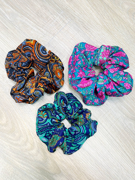 Upcycled Silk Hair Tie Scrunchies