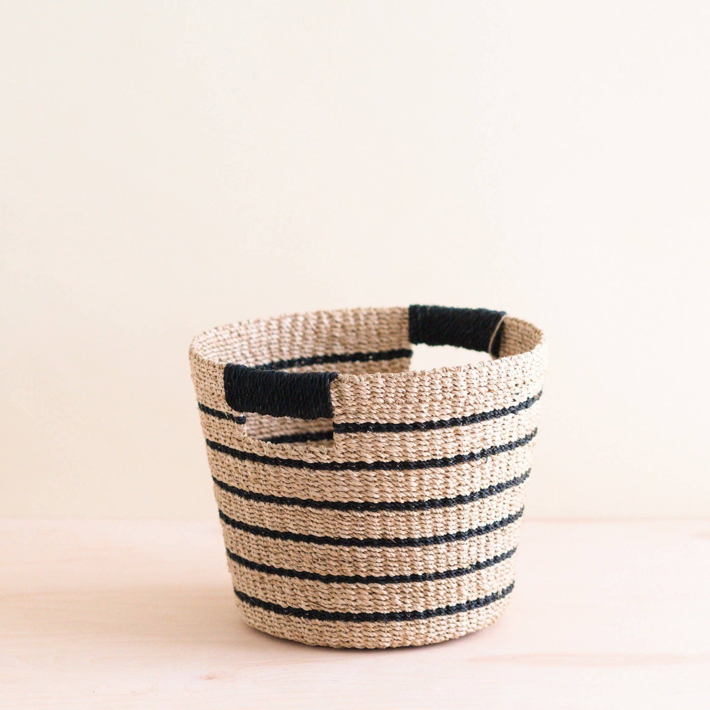 Black + Natural Striped Tapered Basket - Modern Baskets | LIKHA | LIKHA