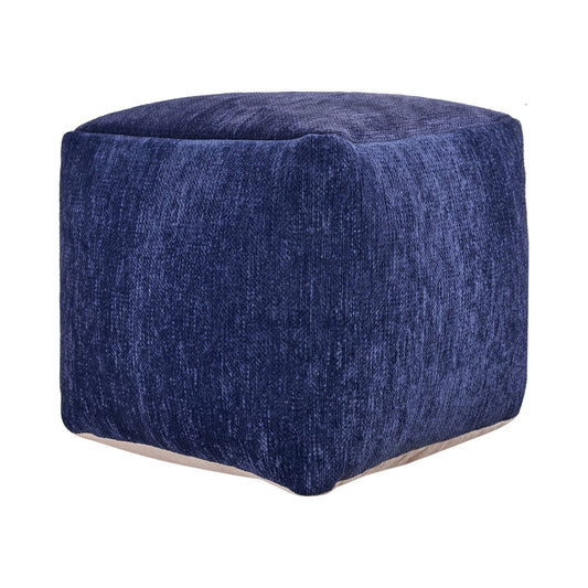 Yaar Transitional Solid Chenille Indoor Pouf