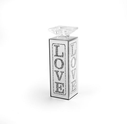 Crushed Glass Love Candle Holder