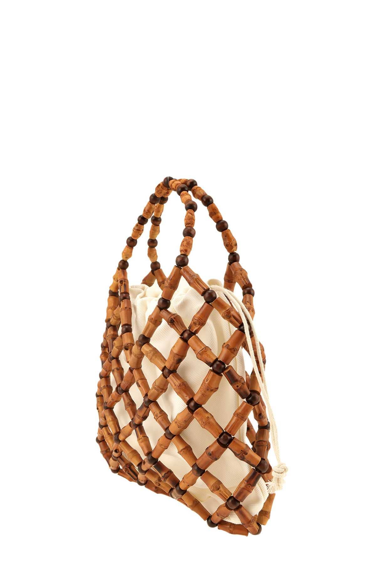 Bamboo Linked Net Style Bag with Pouch 77