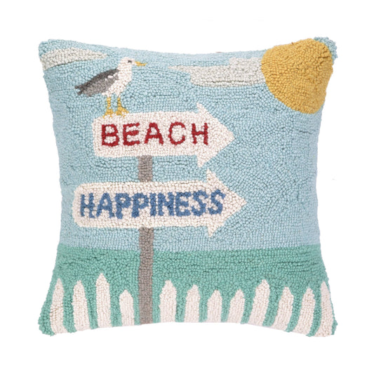 Beach Happiness Seagull Hook Pillow