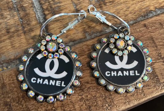 CC rhinestone earrings