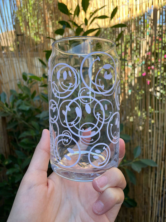 Smiley glass cup