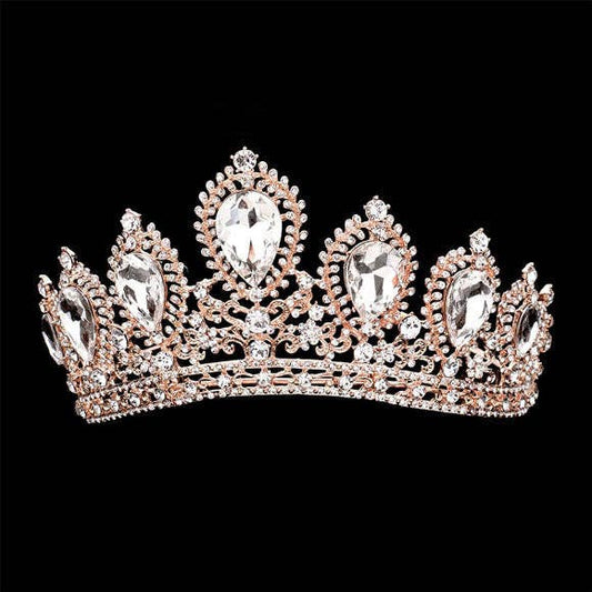 Teardrop Stone Accented Pageant Queen Tiara