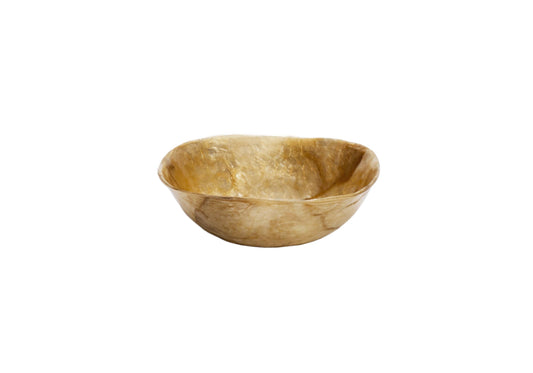 4.25" Capiz Square Shallow Sauce Bowl (Smoke Gold)