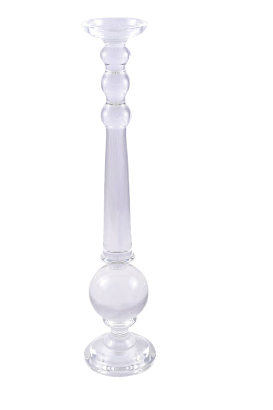 ROUNDED GLASS CANDLE HOLDER H.60