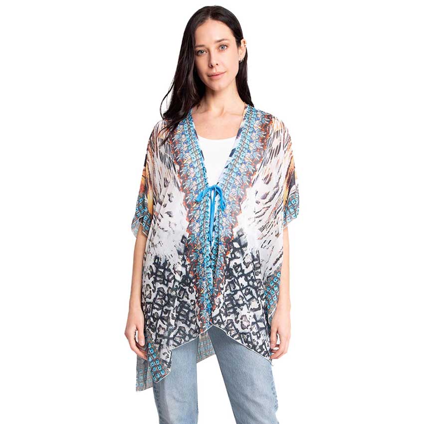 Mixed Print Kimono Cardigan