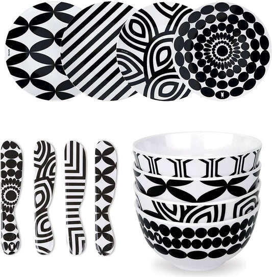 Black & White 12-Piece Entertaining Set