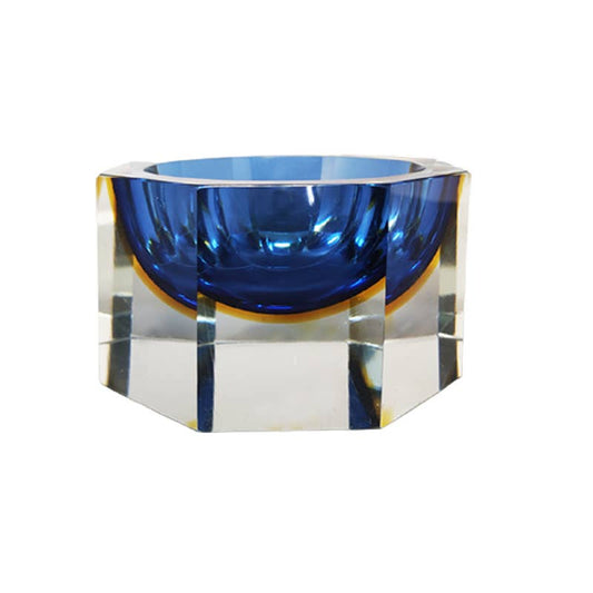 1960s Gorgeous Big Blue and Yellow Vide Poche by Flavio Poli