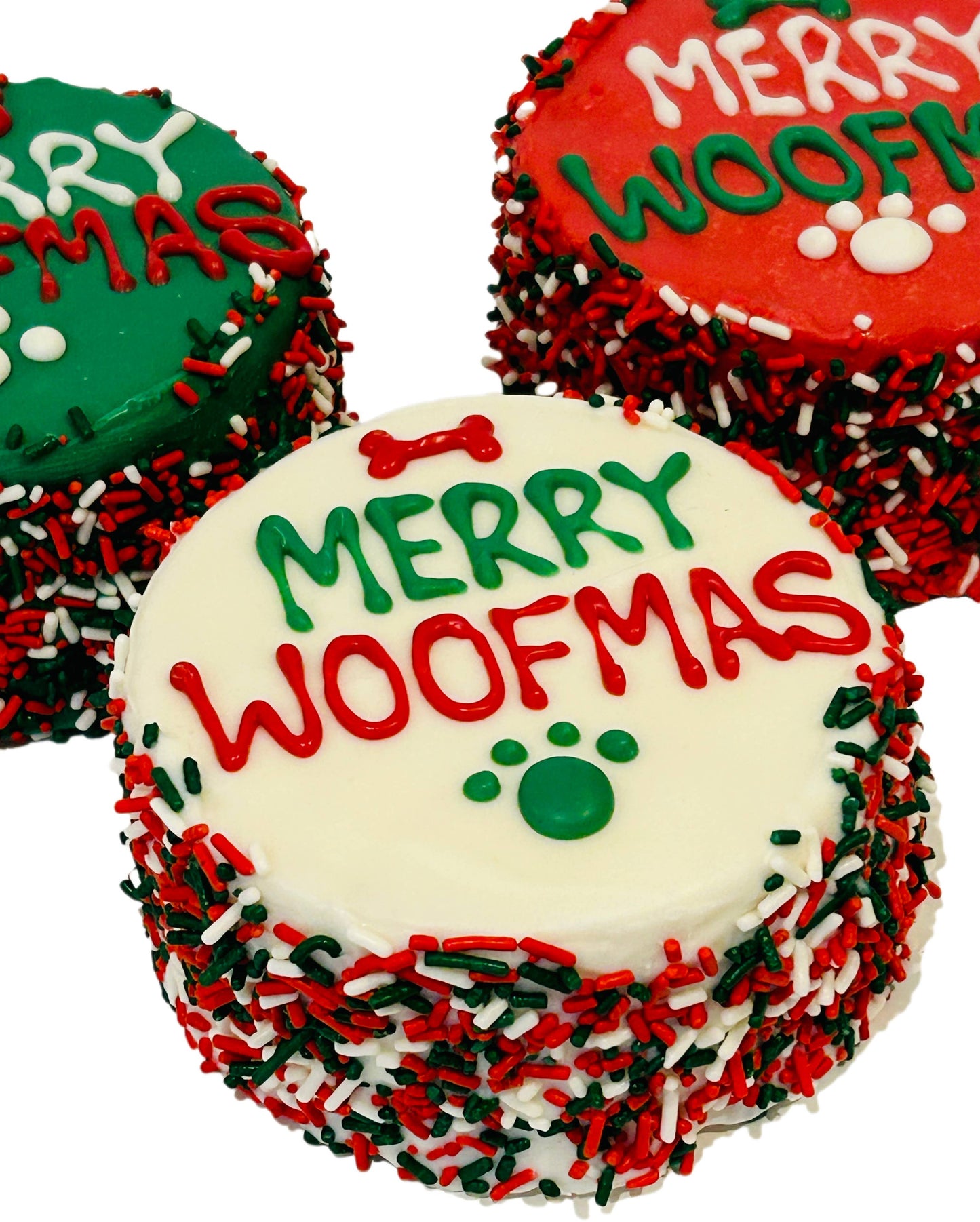 Christmas Sprinkle Doggie Cakes