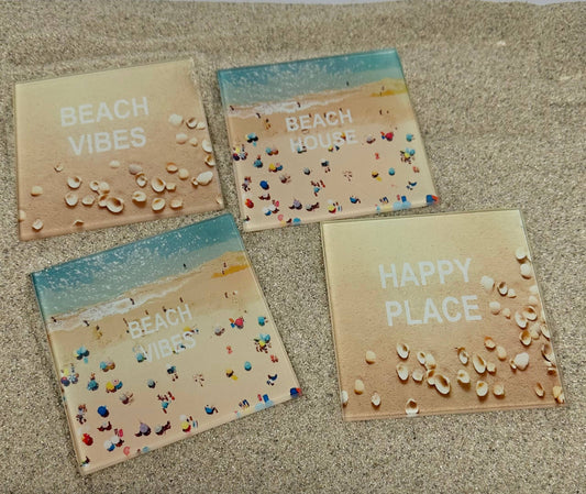 Beach Life  Glass Coasters