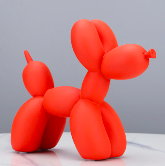 Matte Orange Balloon Dog Statue