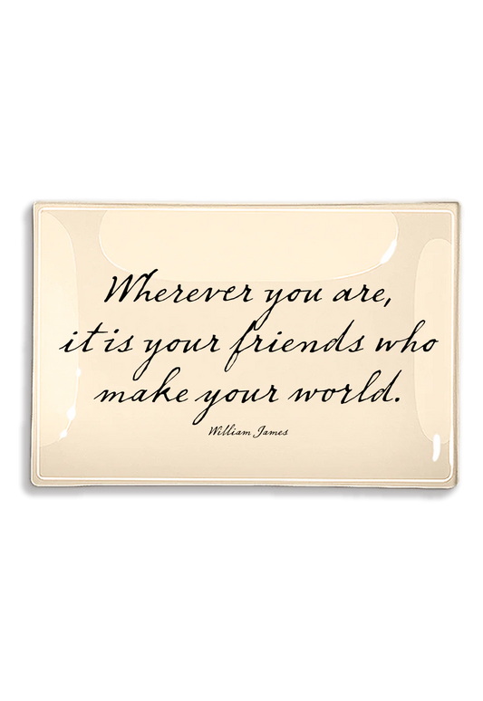 Wherever You Are Decoupage Glass Tray: 3.5"X 5.5"