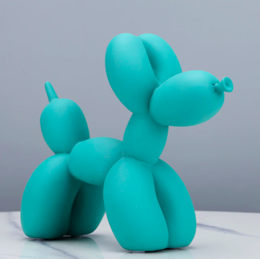 Matte Turquoise Balloon Dog Statue