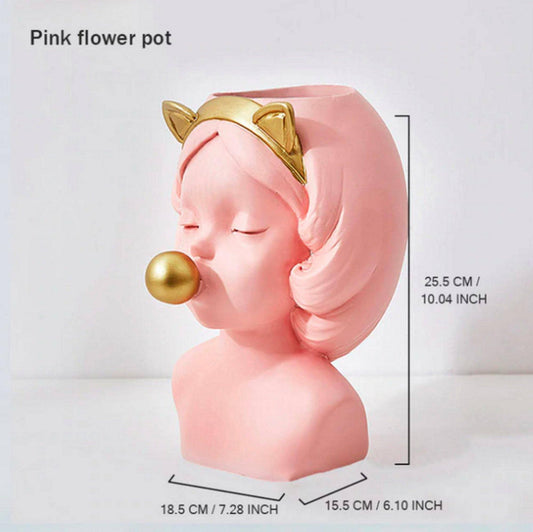 Cute Girl Head Vase