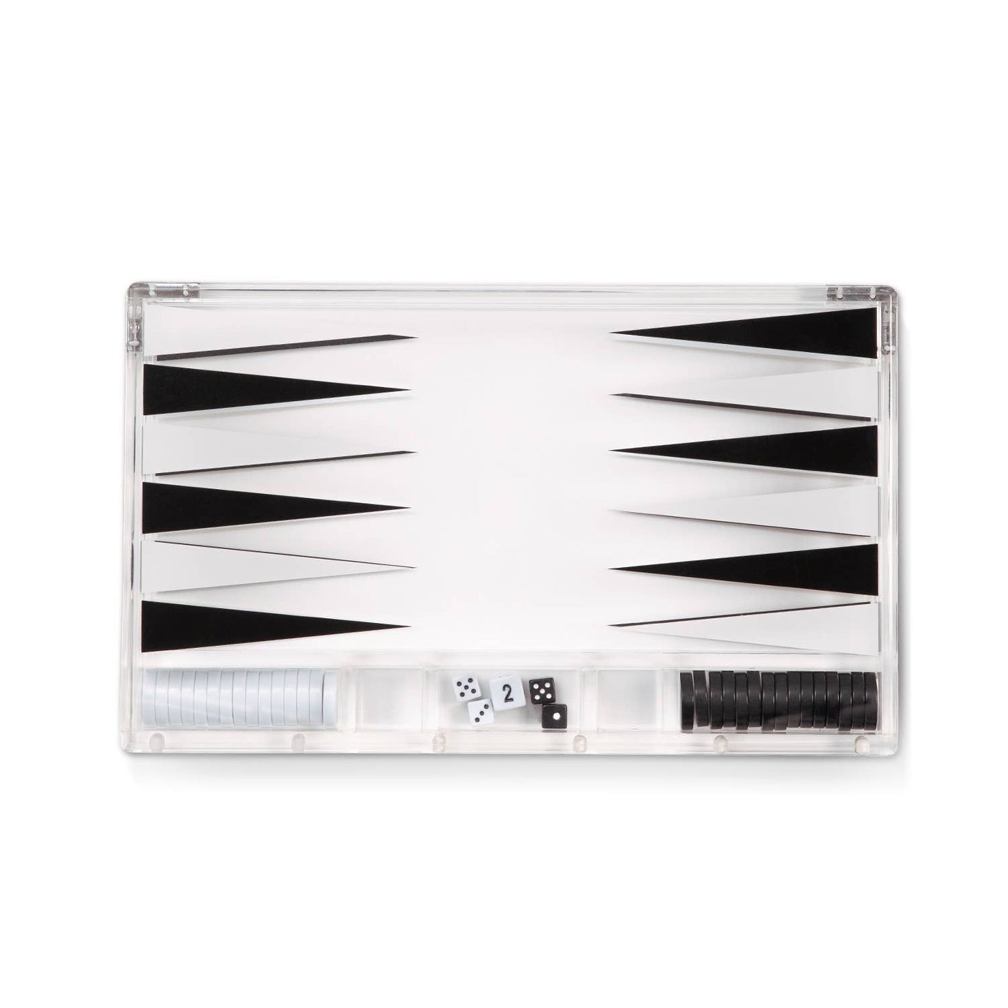 Lucas Acrylic Backgammon Set Black & White