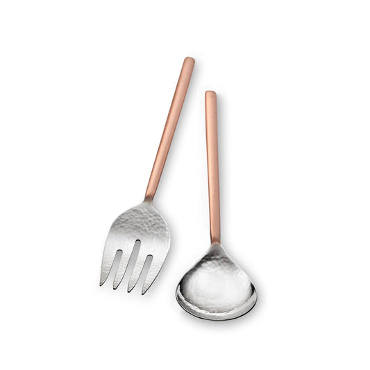 Versa Salad Serving Set / Copper Handles