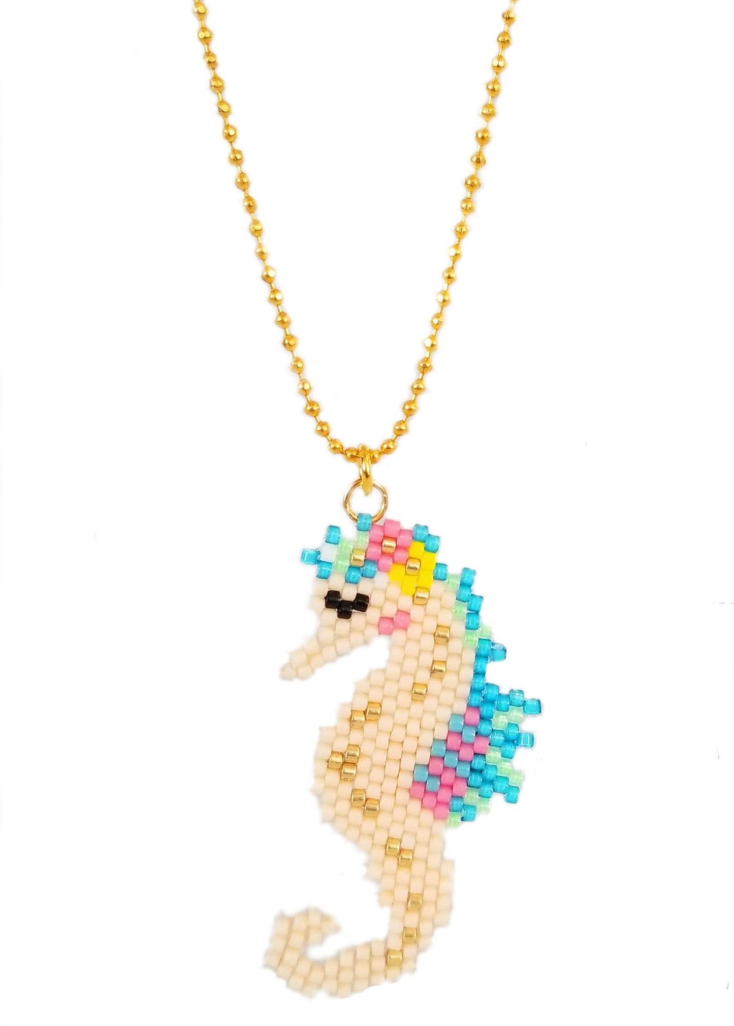 Seahorsing Around Seed Bead Necklace