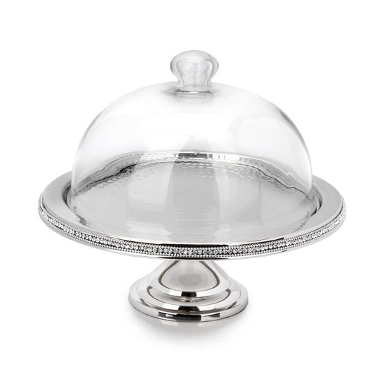 Stainless Steel Dome Cake Stand with Diamonds