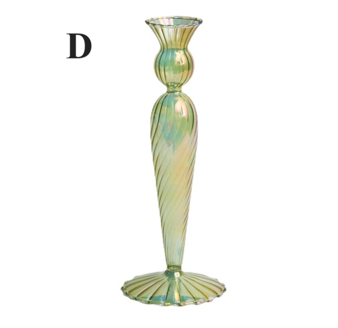 Northern European Style Glass Candle holder - Pine Green