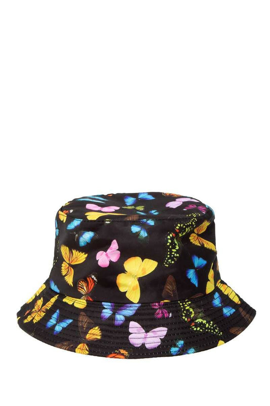 Multi Butterfly Print Bucket Hat