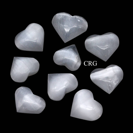 White Selenite Heart / 20-40 MM AVG