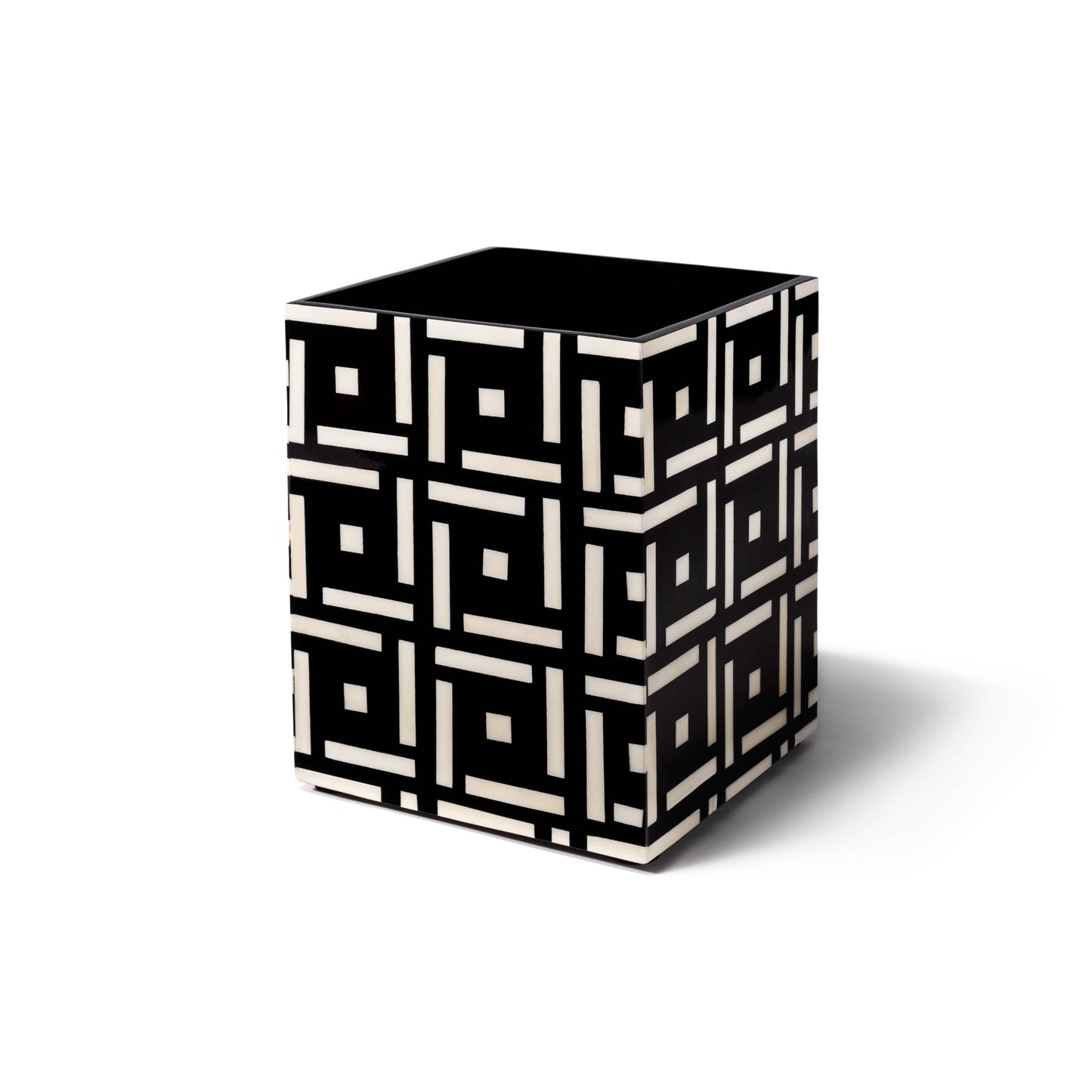 Bone Domino Black Wastebin