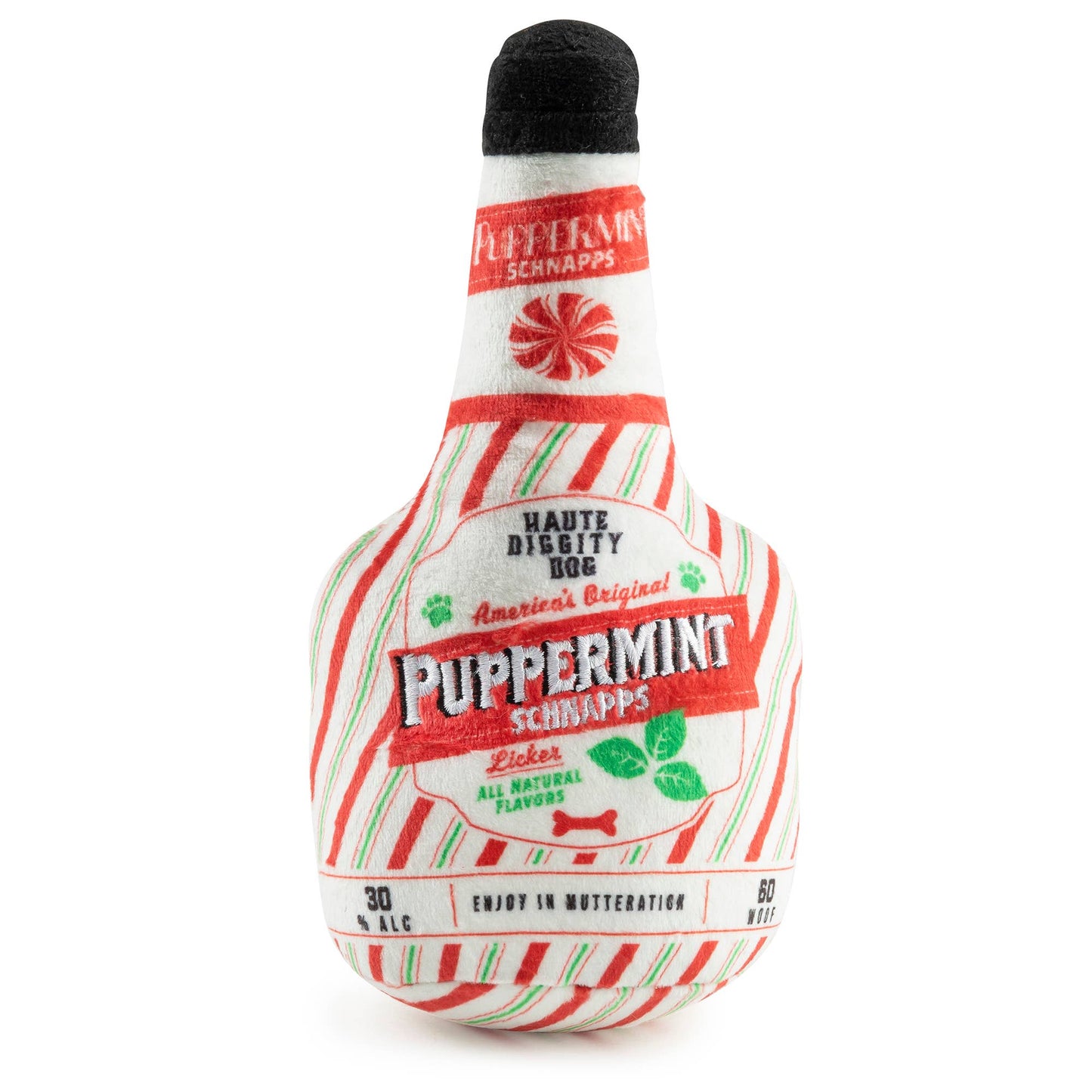 Puppermint Schnapps Bottle Christmas Dog Toys