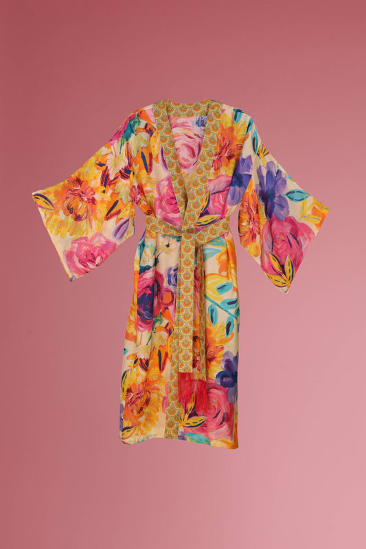 Floral Frenzy Kimono Gown