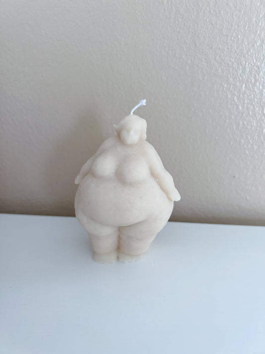 Abstract Chubby Lady Candle - Stand