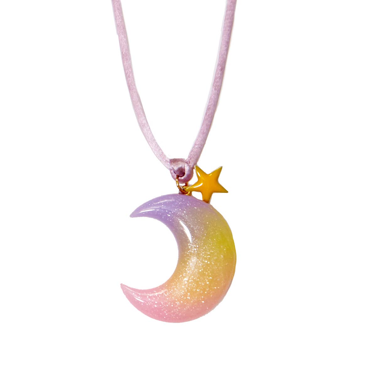 Yellow and Purple Moonbeam Necklace