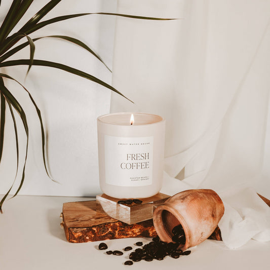 Fresh Coffee 15 oz Soy Candle, Matte Jar - Home Decor & Gift